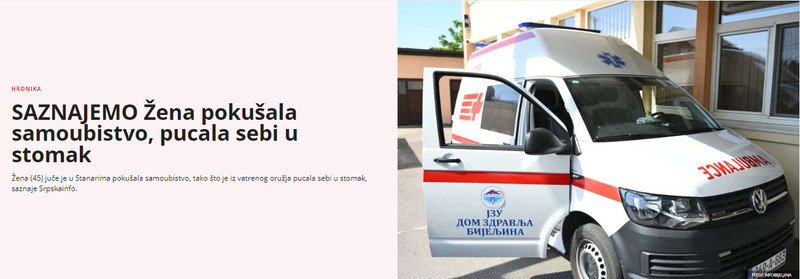 Bosnia-and-Herzegovina-avmp/Zena-pokusala-samoubistvo-pucala-sebi-u-stomak1