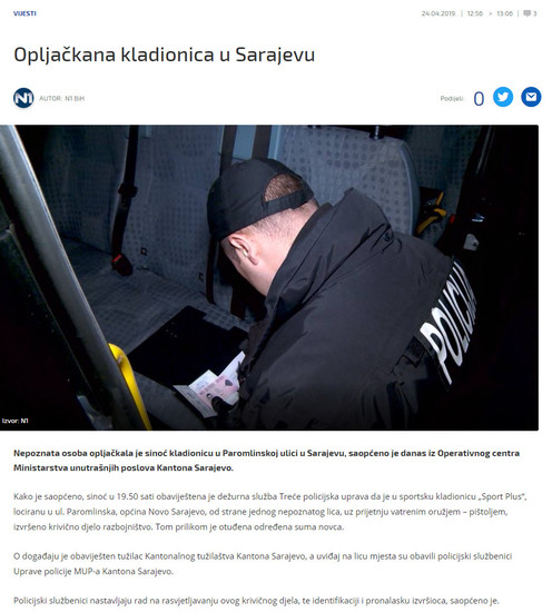 Bosnia-and-Herzegovina-avmp/ba.n1info.com_Vijesti_a340206_Opljackana-kladionica-u-Sarajevu