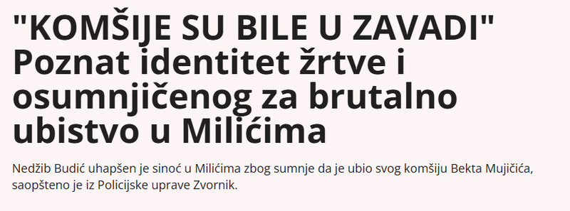 Bosnia-and-Herzegovina-avmp/komsije-su-bile-u-zavadi-poznat-identitet-zrtve-i-osumnjicenog