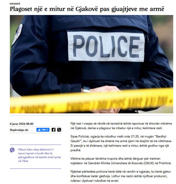 Kosovo-avmp/Plagoset-nj-e-mitur-n-Gjakov-pas-gjuajtjeve-me-arm