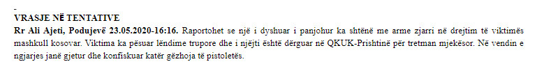 Kosovo-avmp/podujeve--gunshot-injuries
