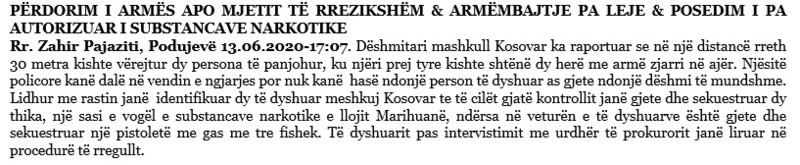 Kosovo-avmp/podujeve-weapon-seizure_1