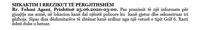 Kosovo-avmp/prishtine-firearm-shot