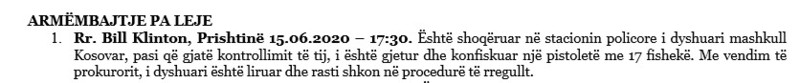 Kosovo-avmp/prishtine-weapon-seizure