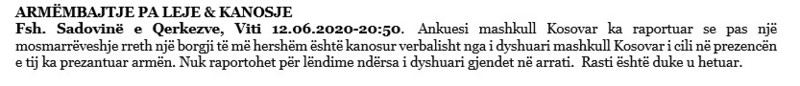 Kosovo-avmp/viti-weapon-seizure