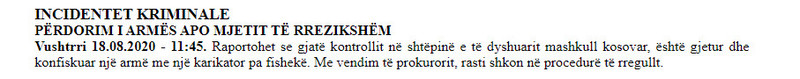 Kosovo-avmp/vushtrri-perdorim-i-armes