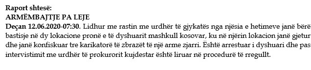 Kosovo-avmp/weapon-seizure-decan