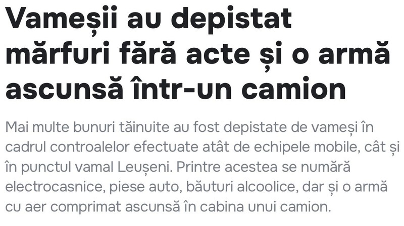 Moldova-avmp/Vameii-au-depistat-mrfuri-fr-acte-i-o-arm-ascuns-ntr-un-camion