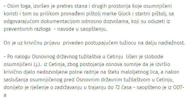 Montenegro-avmp/---Na-Cetinju-uhapsen-muskarac-zbog-neprimjerenog-dodirivanja-maloljetnice_1