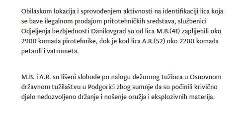 Montenegro-avmp/Akcija-Petarda-u-centralnoj-i-sjevernoj-regiji-oduzeto-preko-31.000-komad_1