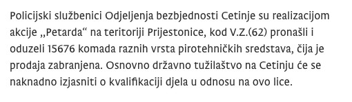 Montenegro-avmp/Akcija-Petarda-u-centralnoj-i-sjevernoj-regiji-oduzeto-preko-31.000-komada_1