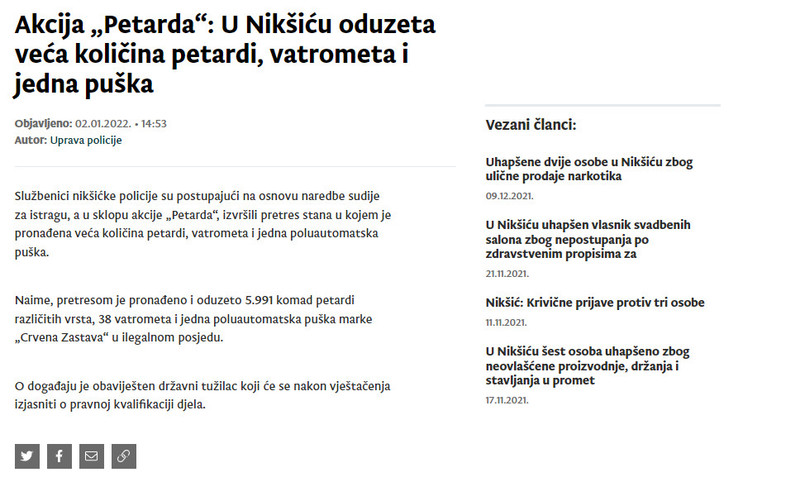 Montenegro-avmp/Akcija-Petarda_-U-Niksicu-oduzeta-veca-kolicina-petardi-vatrometa-i-jedna-