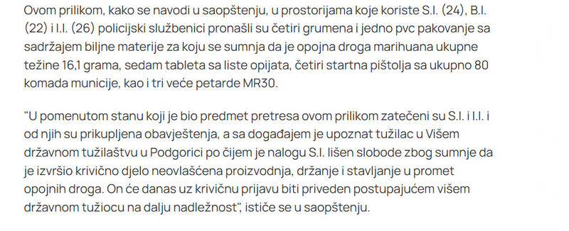 Montenegro-avmp/Akcija-podgoricke-policije-na-suzbijanju-prodaje-narkotika_-Uhapsene-dvije_1
