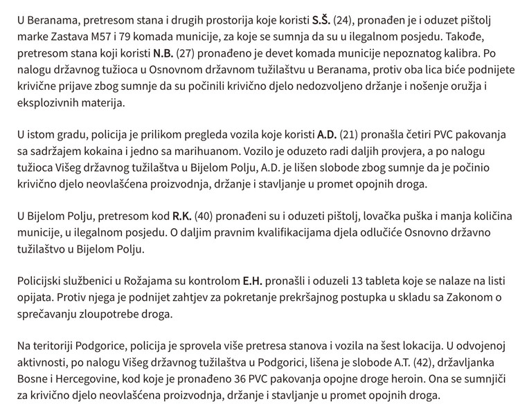 Montenegro-avmp/Akcija-policije_-Oduzeto-sedam-komada-vatrenog-oruzja-preko-150-komada-mun_19