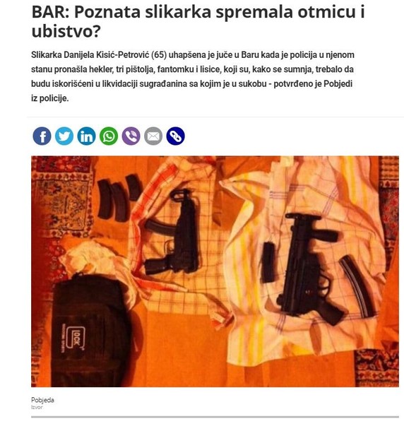 Montenegro-avmp/BAR_-Poznata-slikarka-spremala-otmicu-i-ubistvo