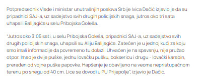 Montenegro-avmp/Balijagic-uhapsen-u-Srbiji-2