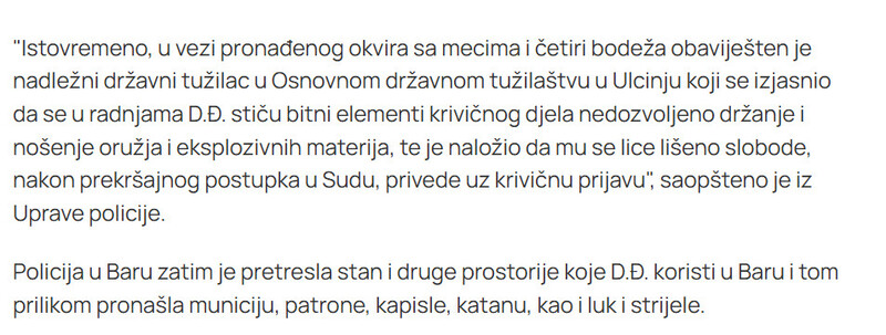 Montenegro-avmp/Baranin-odbio-test-na-psihoaktivne-supstance-u-vozilu-mu-pronadeni-meci-i-bodezi-u-stanu-katana-i-luk-i-strijele_2