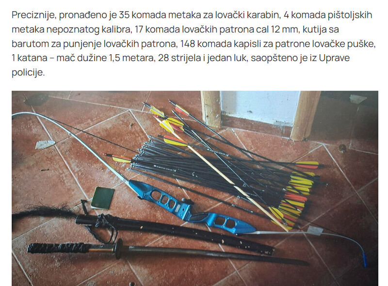 Montenegro-avmp/Baranin-odbio-test-na-psihoaktivne-supstance-u-vozilu-mu-pronadeni-meci-i-bodezi-u-stanu-katana-i-luk-i-strijele_5