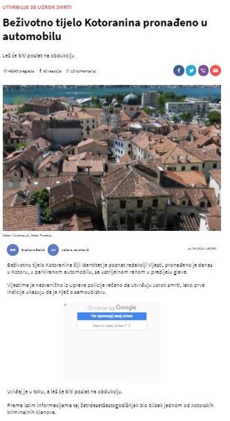 Montenegro-avmp/Bezivotno-tijelo-Kotoranina-pronadeno-u-automobilu