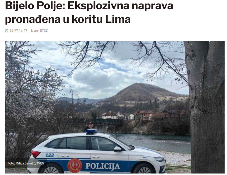 Montenegro-avmp/Bijelo-Polje-Eksplozivna-naprava-pronadena-u-koritu-Lima_1