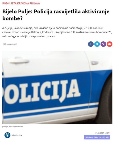 Montenegro-avmp/Bijelo-Polje_-Policija-rasvijetlila-aktiviranje-bombe_