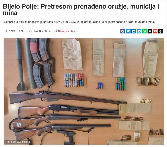 Montenegro-avmp/Bijelo-Polje_-Pretresom-pronadeno-oruzje-municija-i-mina---Gradski-portal