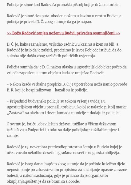 Montenegro-avmp/Bozo-Radovic-uhapsen-zbog-posjedovanja-pistolja_2