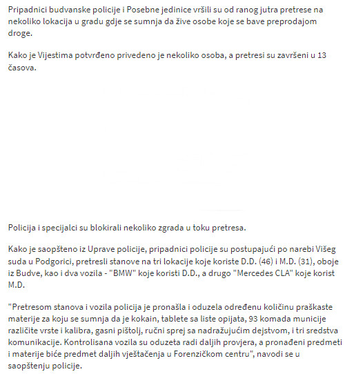 Montenegro-avmp/Budva-policijska-akcija-trajala-vise-sati-privedene-dvije-osobe1