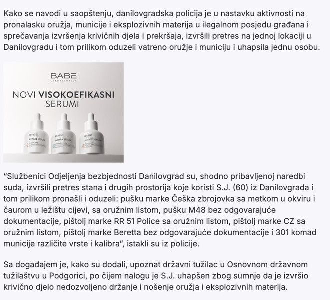 Montenegro-avmp/Danilovgrad_-Oduzeto-oruzje-u-ilegalnom-posjedu-uhapsena-jedna-osoba1
