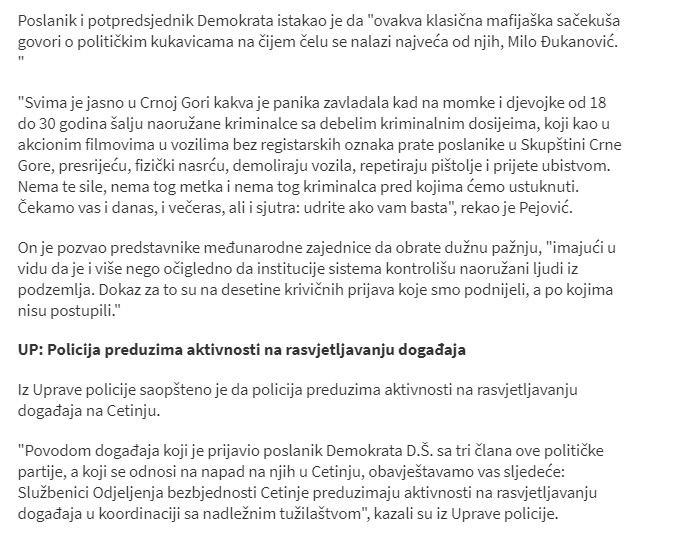 Montenegro-avmp/Demokrate_-Napadnut-poslanik-Saranovic-na-Cetinju-repetirali-pistolj-lomil_4