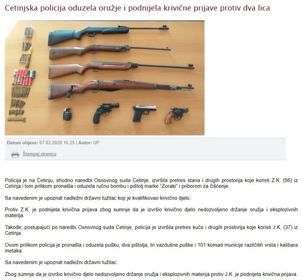 Montenegro-avmp/Different-types-of-SALW-seized
