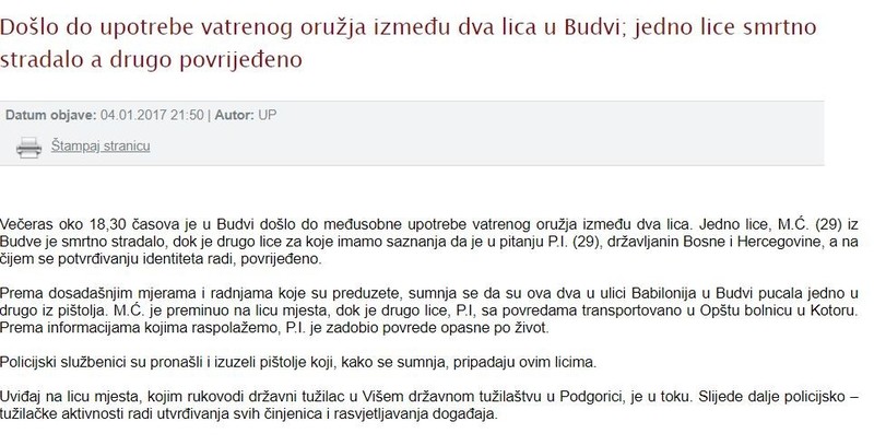Montenegro-avmp/Doslo-do-upotrebe-vatrenog-oruzja-izmedu-dva-lica-u-Budvi