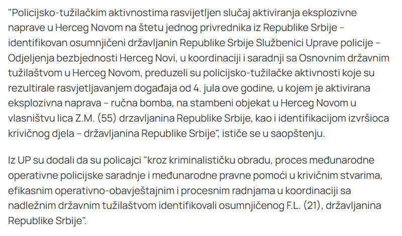 Montenegro-avmp/Drzavljanin-Srbije-osumnjicen-da-je-bacio-bombu-na-vilu-Zorana-Matijevica-u-Herceg-Novom_1