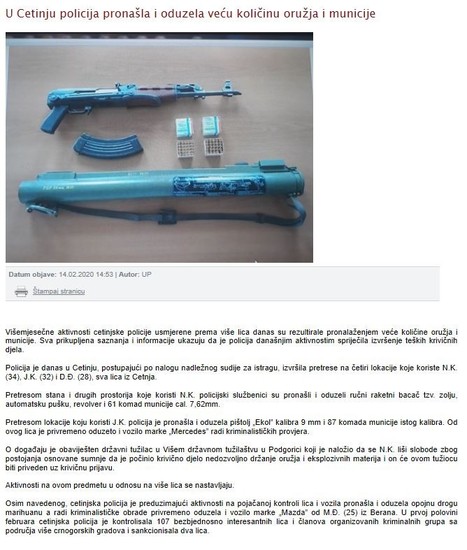Montenegro-avmp/Firearms-seizure
