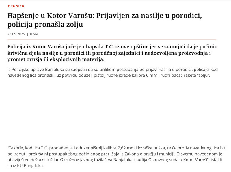 Montenegro-avmp/Hapsenje-u-Kotor-Varosu_-Prijavljen-za-nasilje-u-porodici-policija-pronasl