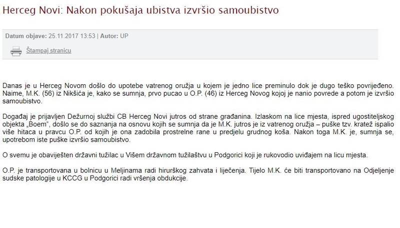 Montenegro-avmp/Herceg-Novi--Nakon-pokusaja-ubistva-izvrsio-samoubistvo