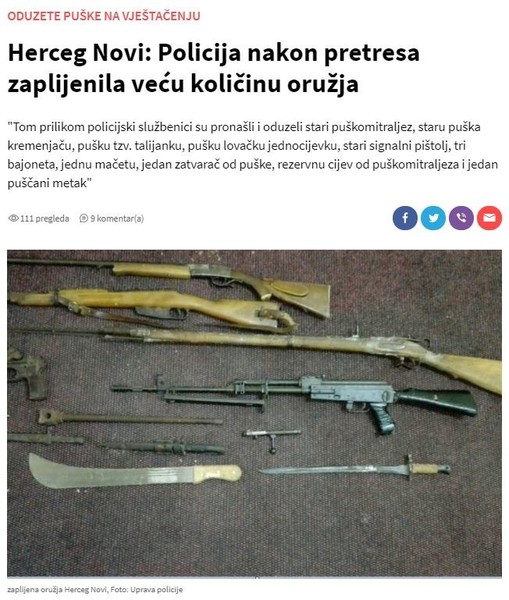 Montenegro-avmp/Herceg-Novi_-Policija-nakon-pretresa-zaplijenila-vecu-kolicinu-oruzja