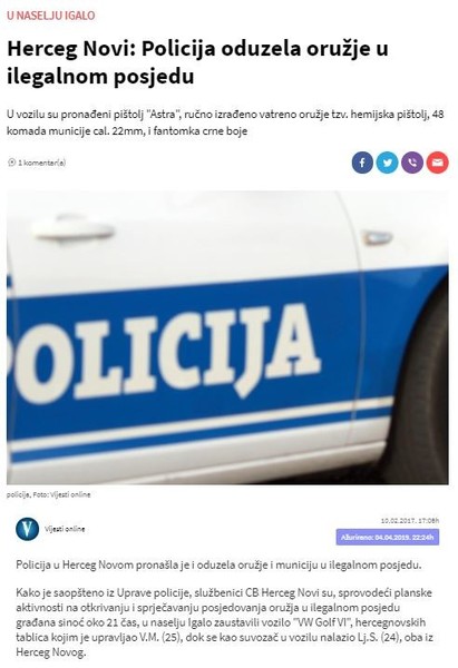 Montenegro-avmp/Herceg-Novi_-Policija-oduzela-oruzje-u-ilegalnom-posjedu