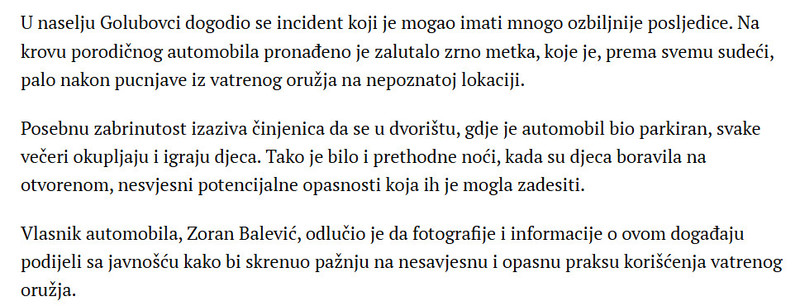 Montenegro-avmp/HronikaZalutalo-zrno-metka-zavrsilo-na-krovu-automobila-u-Golubovcima_1