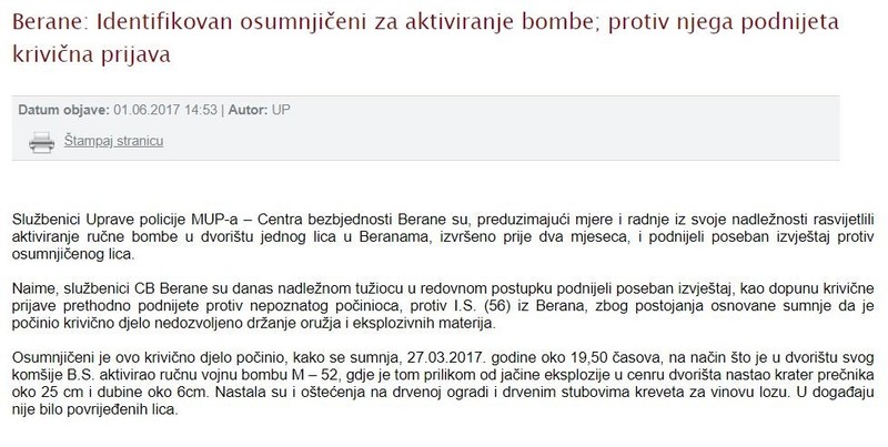 Montenegro-avmp/Identifikovan-osumnjiceni-za-aktiviranje-bombe