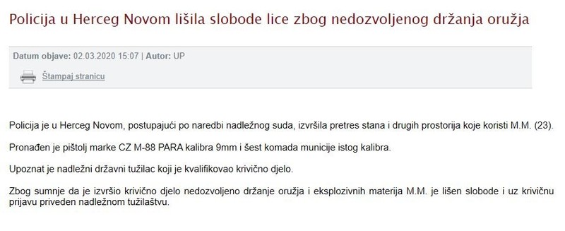 Montenegro-avmp/Illegal-possesion-of-firearms