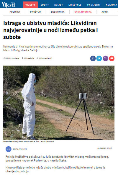 Montenegro-avmp/Istraga-o-ubistvu-mladica