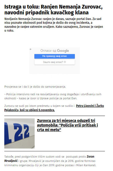 Montenegro-avmp/Istraga-u-toku_-Ranjen-Nemanja-Zurovac-navodni-pripadnik-kavackog-klan