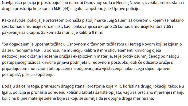 Montenegro-avmp/Kod-Novljanina-pronaden-pistolj-municija-marihuana...---CdM-1