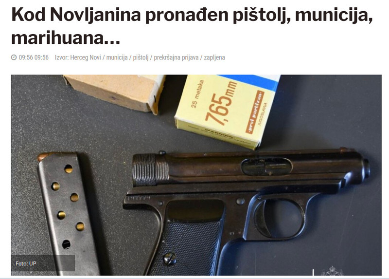 Montenegro-avmp/Kod-Novljanina-pronaden-pistolj-municija-marihuana...---CdM