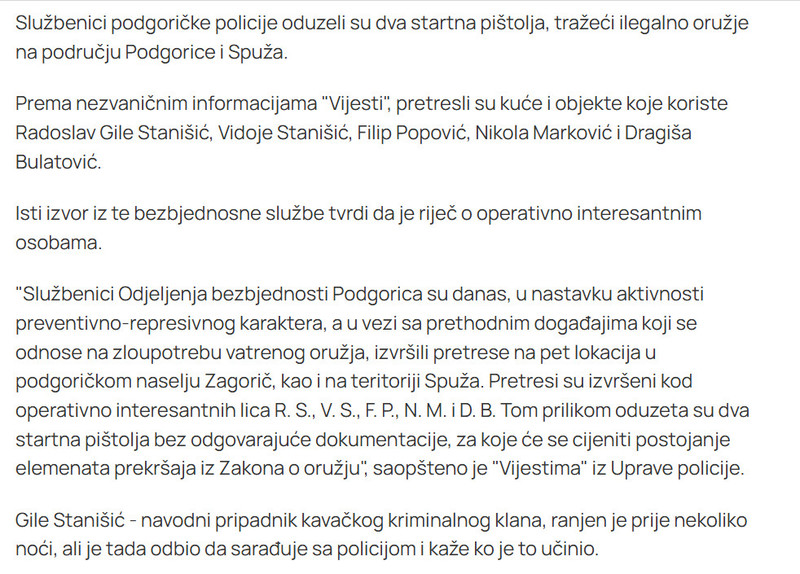 Montenegro-avmp/Kod-interesantnih-dva-startna-pistolja-Policijski-pretresi-u-podgorickom-naselju-Zagoric-i-Spuzu_1