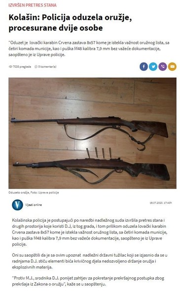 Montenegro-avmp/Kolasin_-Policija-oduzela-oruzje-procesurane-dvije-osobe