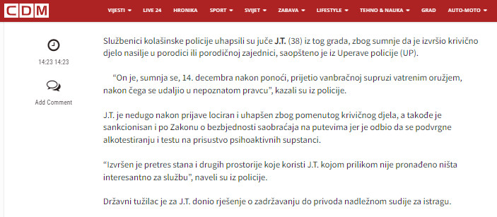 Montenegro-avmp/Kolasinac-uhapsen-zbog-nasilja-u-porodici_-Vanbracnoj-supruzi-prijetio-va