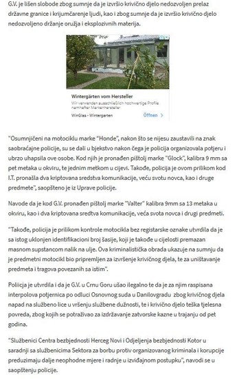 Montenegro-avmp/Kotor--Nakon-potjere-uhapsene-dvije-osobe-pronadjeno-oruzje-municija-novac