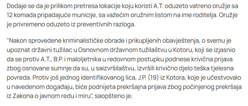 Montenegro-avmp/Kotor-Maloljetnik-i-dvojica-mladica-osumnjiceni-za-napad-u-Kotoru_1